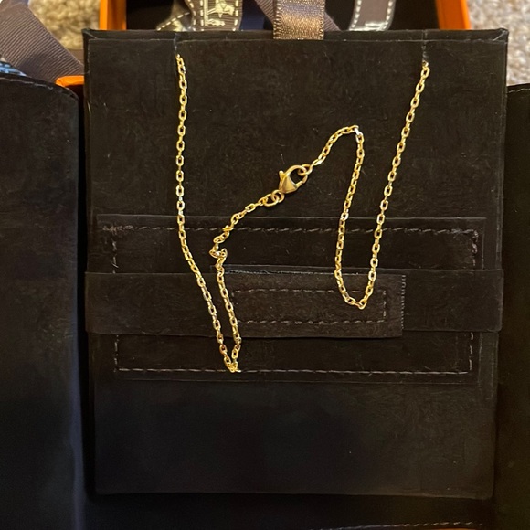 【sold】Hermes mini pop h necklace, gold color chain, grey/milk tea color pendant - Picture 6 of 7